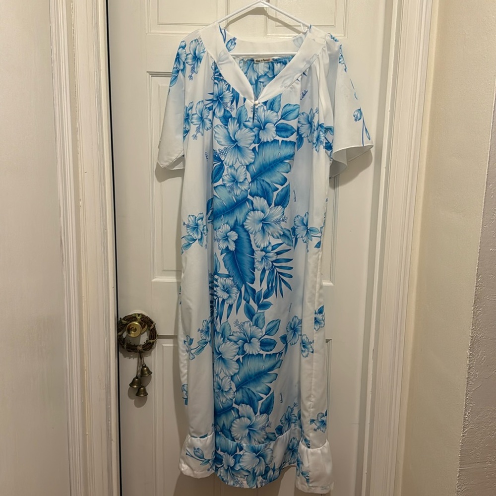 EUC Hawaiian Floral House Dress Beach Cover Up Size XL